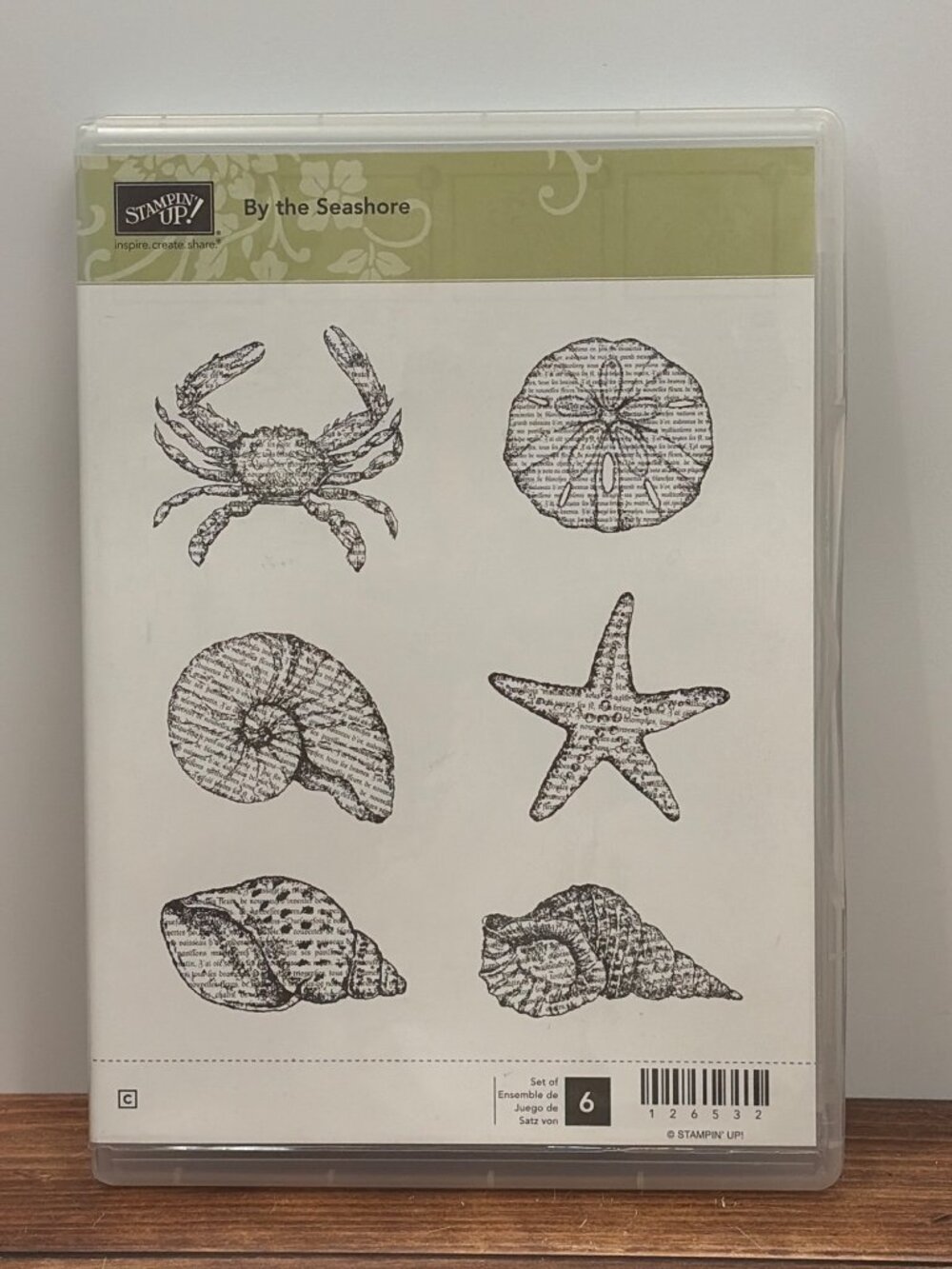 STAMPIN' UP! 126532 BY THE SEASHORE CLEAR MOUNTED RUBBER STAMP SET  SHELL CRAB
